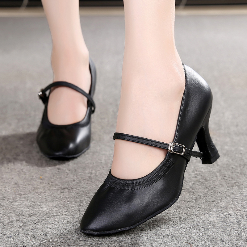 Women's Soft Sole Latin Dance Shoes - Adult Mid Heel Ballroom Dancing Footwear For Practice And Performance