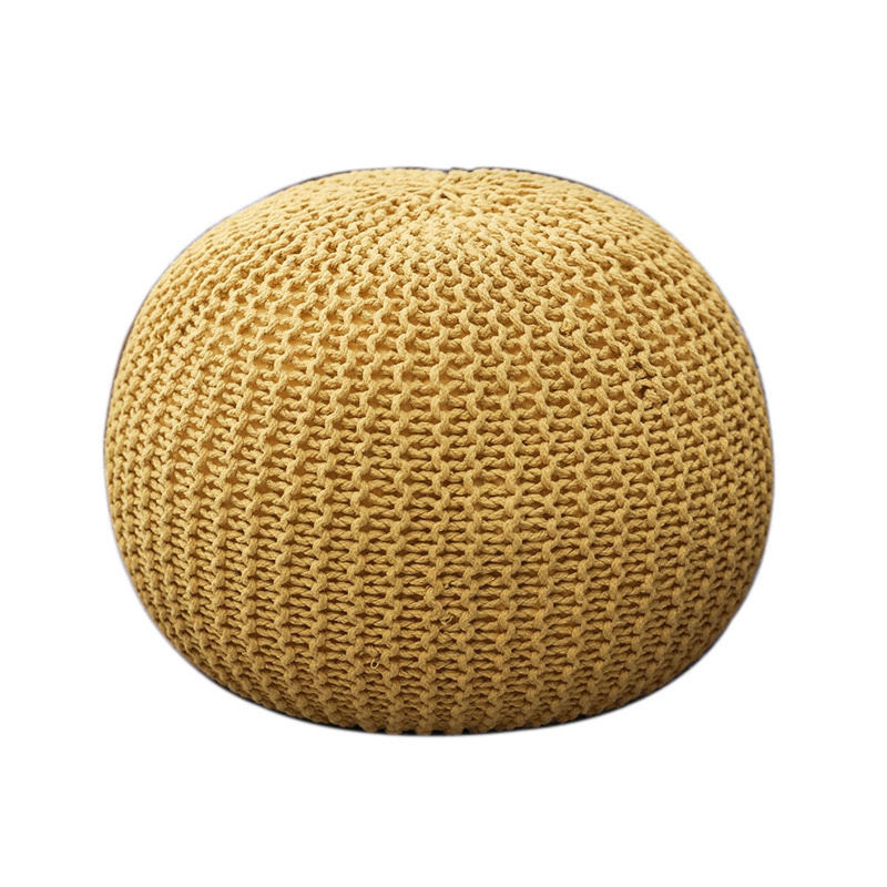 Handwoven Round Simple Round Ottoman Home Decor Ball Cushion Cover 8