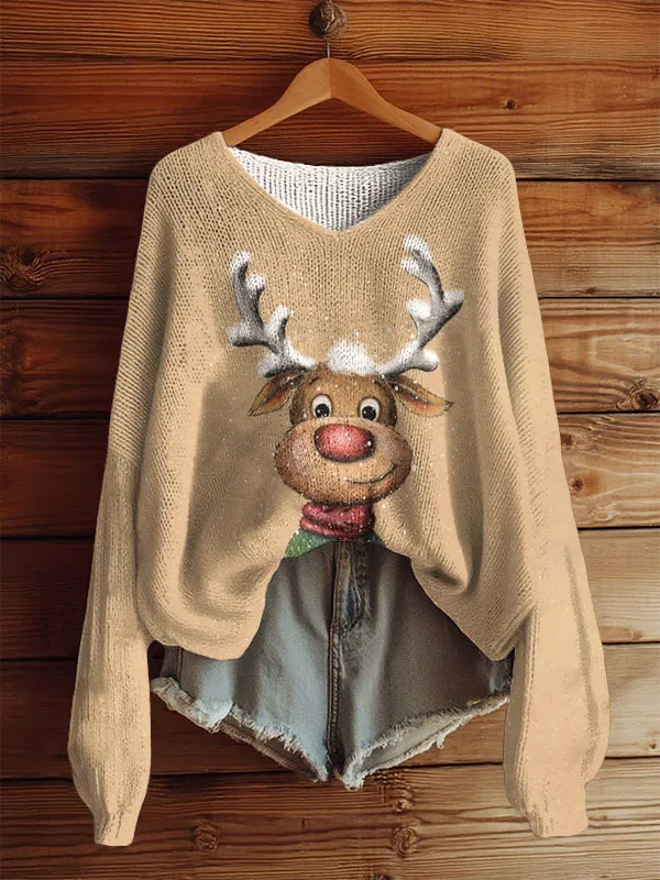 AutumnWinter V Neck Loose 3D Knitted Sweater For Women 12 Style S - Shop at LoveMi