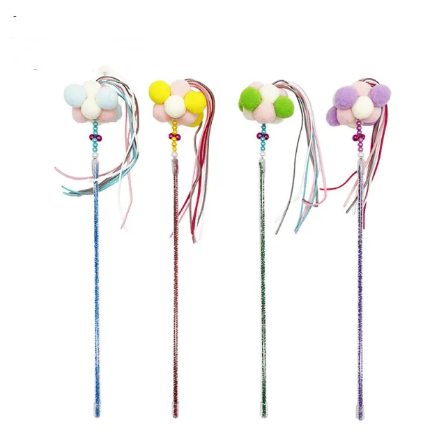 Cat Toy Teaser Plush Feather Bell Teaser Relieving Boredom Self Hi Pet Fur Ball Tassel Style - Shop at LoveMi