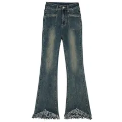 Women's Retro High-elastic Skinny Jeans - Retro Blue Lengthened - View 1