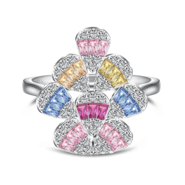 Water Drop Geometry Color Zircon Ring For Women White Gold Color - Shop at LoveMi