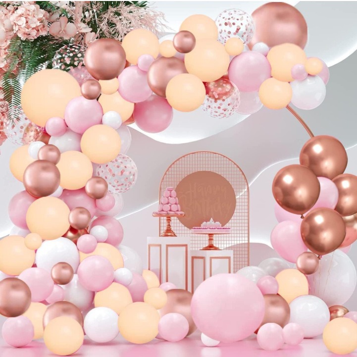 Rose gold balloon garland arch kit metallic rose gold