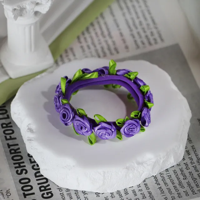 Floral Towel Hair Ring For Women Purple Flower - Shop at LoveMi