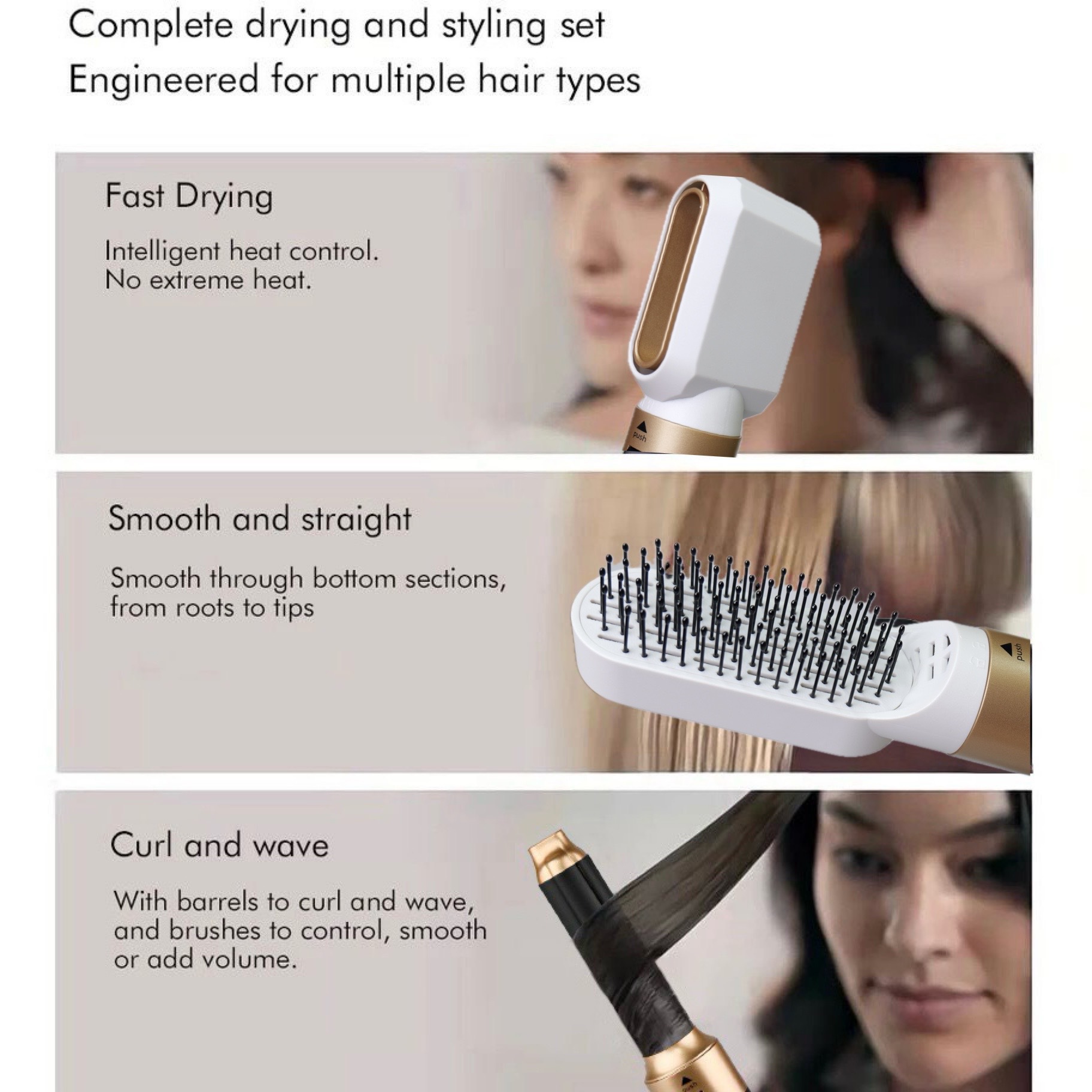 Multifunctional Five-in-one Automatic Curler Straight Comb Hair Dryer
