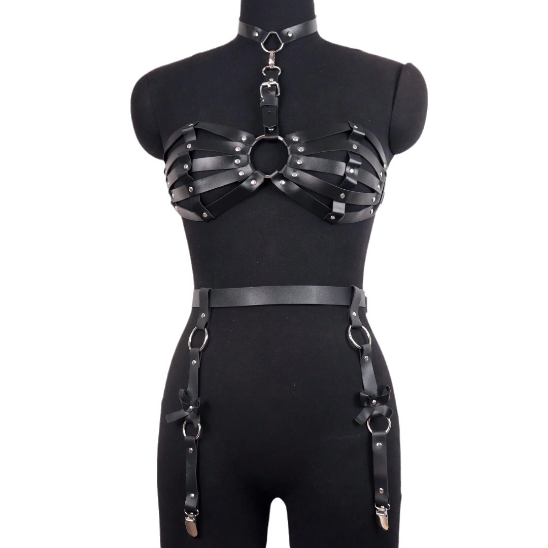 Fashion Leather Corset Hollowed Fashion Bra 10