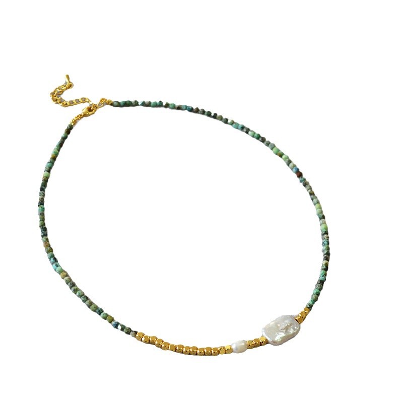 Irregular Geometric Rectangular Baroque Necklace And Bracelet For Women