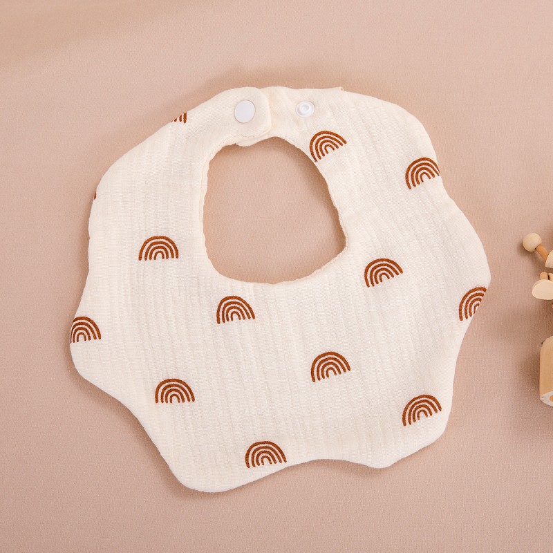 Cotton Baby Bib With Cartoon Print Waterproof Bibs