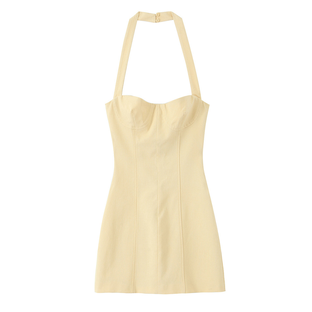 Elegance Sleeveless Slim Fit Backless Hanging Collar Type Dress