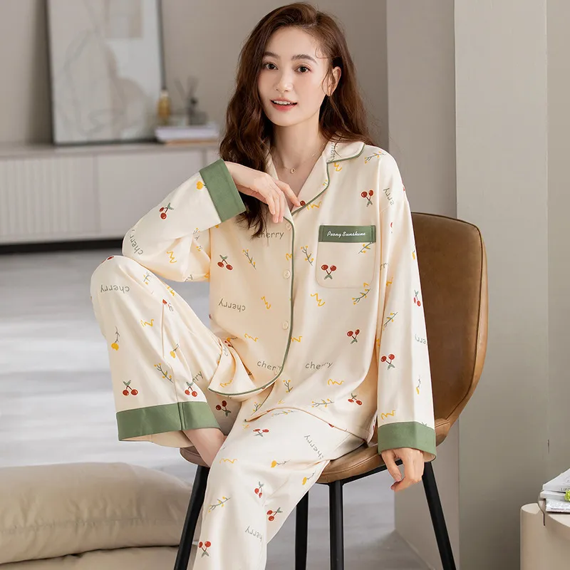 Women's Cotton Pajamas Can Be Worn Outside In Spring And Autumn - 242 Style-M
