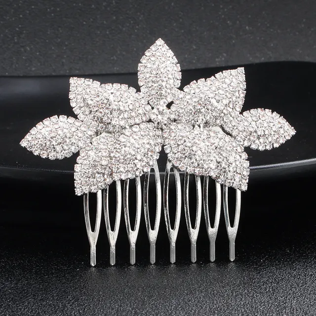 Bridal Hair Comb Hair Popular Rhinestone Korean Headdress Wedding Accessories Silver Hs J2422S - Shop at LoveMi
