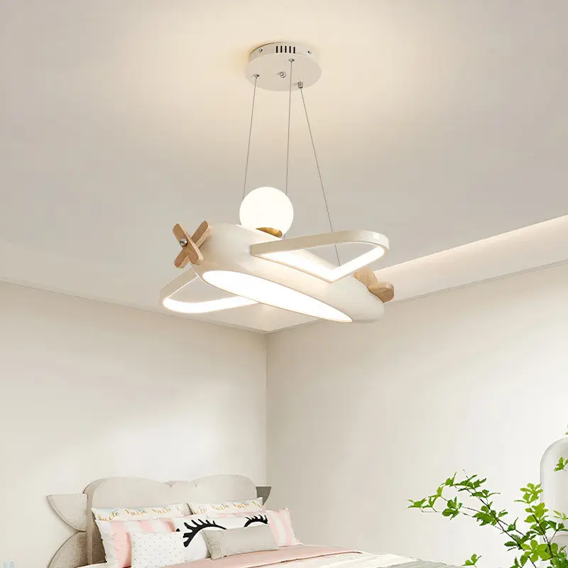 Children's Room Chandelier Cream Style Bedroom Aircraft