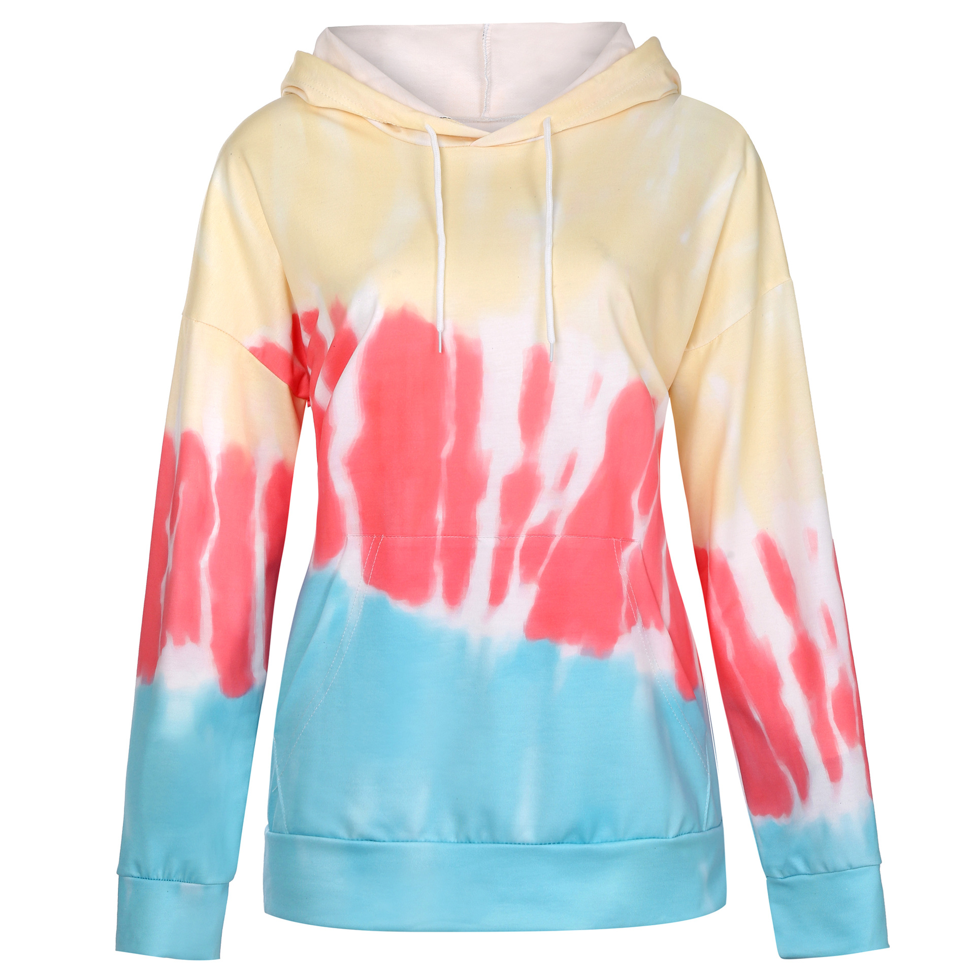 Title 16, Tie-Dye Printed Sweater Loose Hooded Long Sleev...