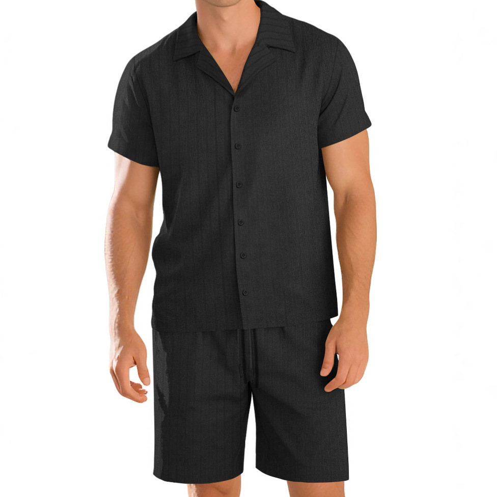 Mens Commuter Casual Button-Down Short-Sleeve Shirt Set
