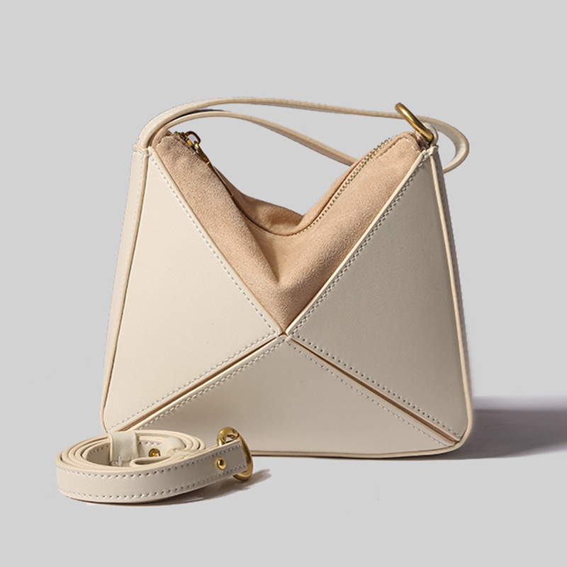 New Special interest Design Turkish Style Folding Triangle Shoulder Bag Beige - Shop at LoveMi
