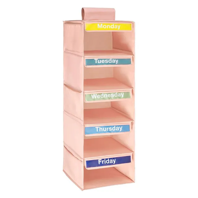 Multi layer Drawer Clothing Week Label Hanging Storage Bag Pink - Shop at LoveMi