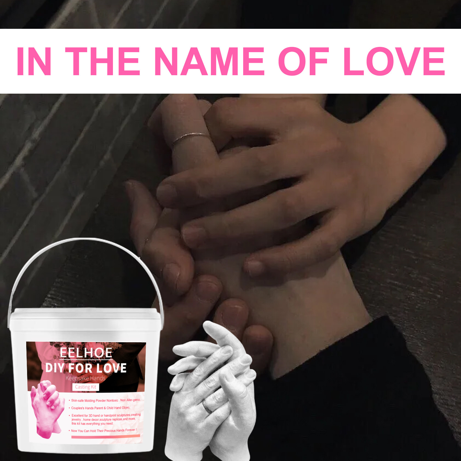 Stereo Hand Mold DIY Making Clone Powder Molding Hand Mold Model Powder Valentine's Day Commemorative Gift