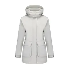 Parka Fleece Padded Coat Shell Jacket Waterproof Lady Fall Winter Coat - White - View 1