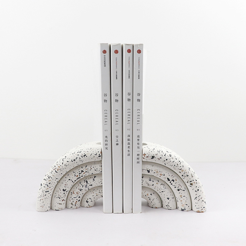 Nordic Terrazzo Candle Holder And Bookend Decorative Ornament
