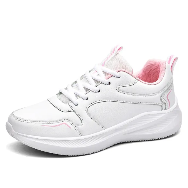 Waterproof Leather Soft Bottom Casual Sneaker Women White - Shop at LoveMi