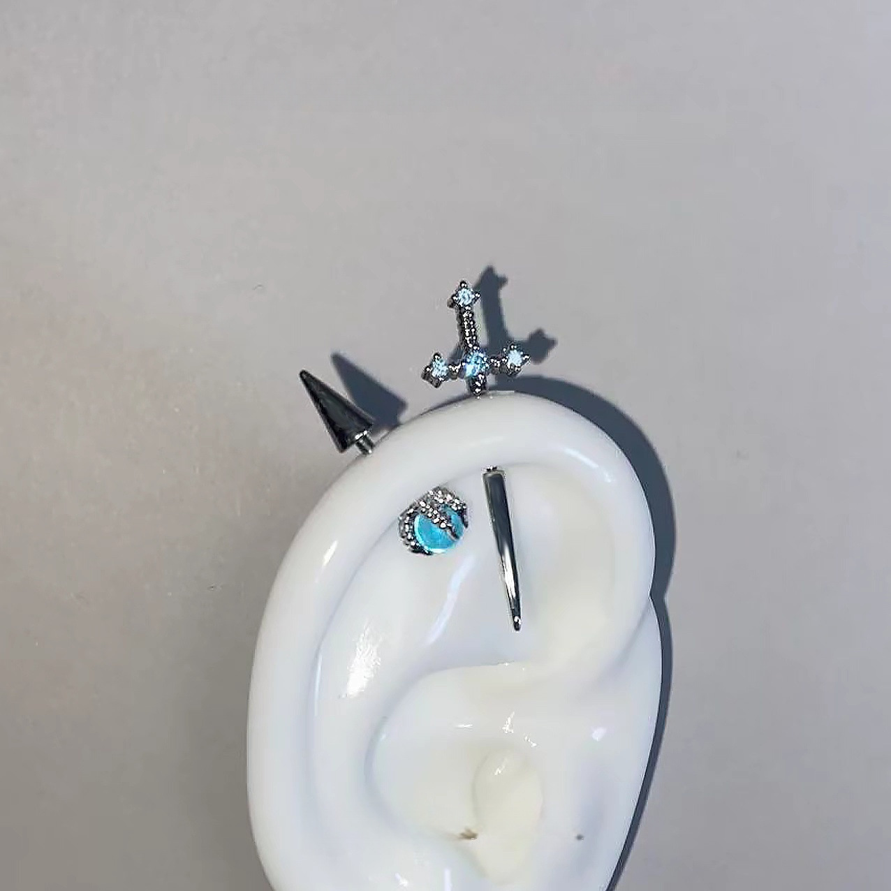 New Blue Sword Devil Stud Earrings