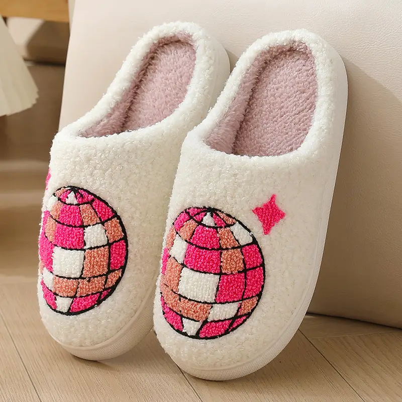 Comfortable Home Warm Cartoon Embroidered Balloon Cotton Slippers