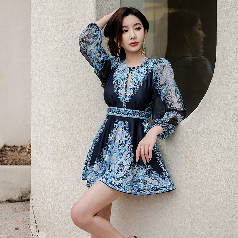 Backless Conservative Cover Belly Slim And Sexy One-piece Skirt Swimsuit