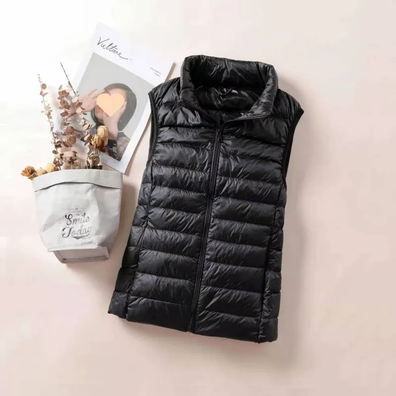 Down Close-fitting Fashion Casual Jacket Vest - Black Women'S Vest