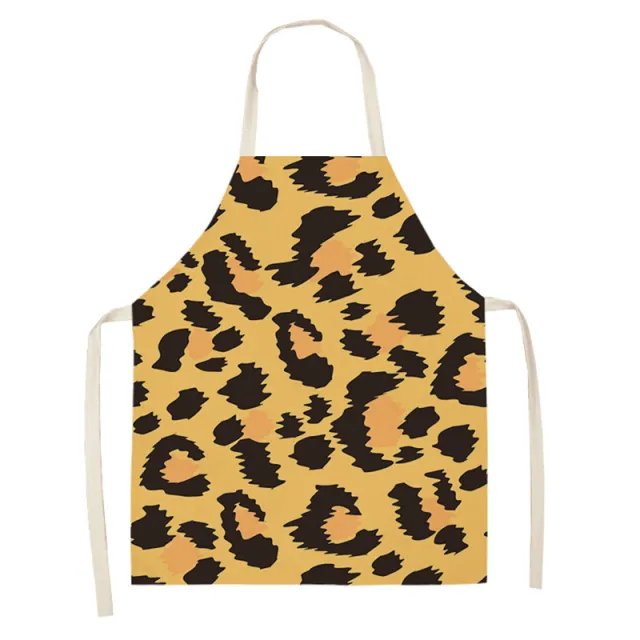 Leopard Print Digital Printing Sleeveless Apron Kitchen Daily Antifouling Parent child Linen Sleeveless Coverall 17 Style - Shop at LoveMi