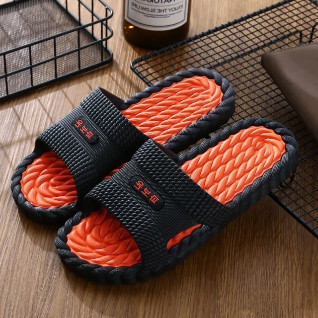 Non slip Deodorant Slippers Massage Home Slippers Black - Shop at LoveMi