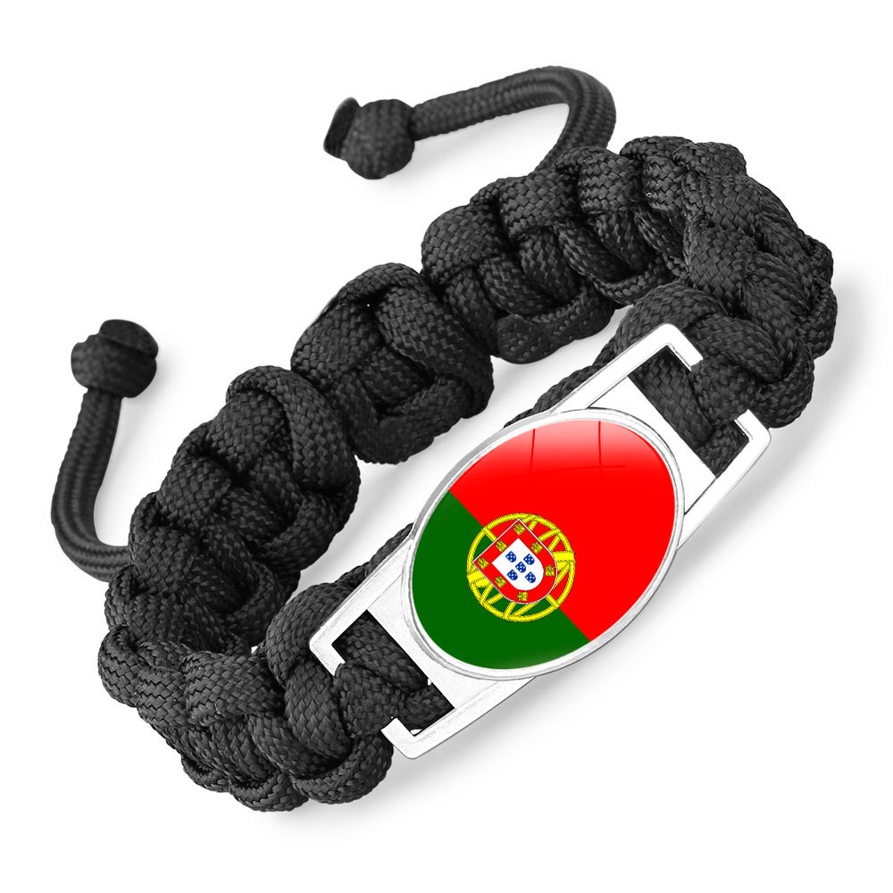 Flag-pattern Woven Adjustable Paracord Bracelet