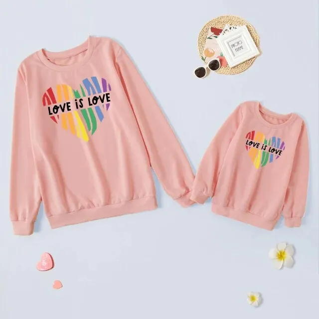 Letter Printed Parent-child Sweater Mother And Daughter