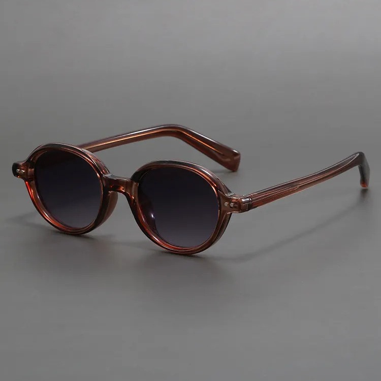 Retro Oval Black Frame Sun Shade Glasses - Image 6
