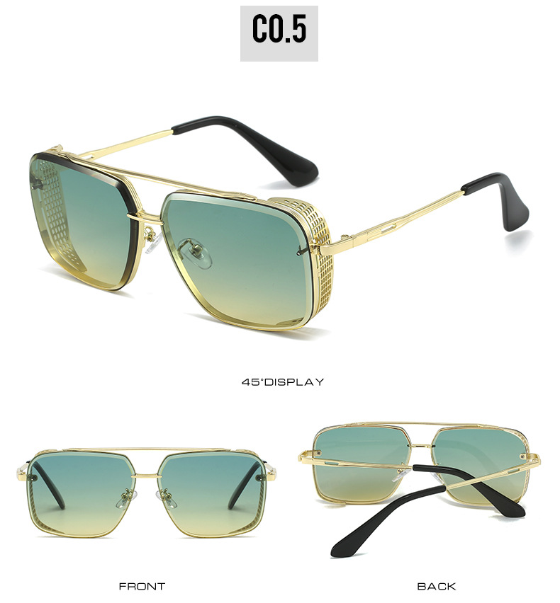Gradient A Wire Fence Edge Retro Sunglasses - Image 17