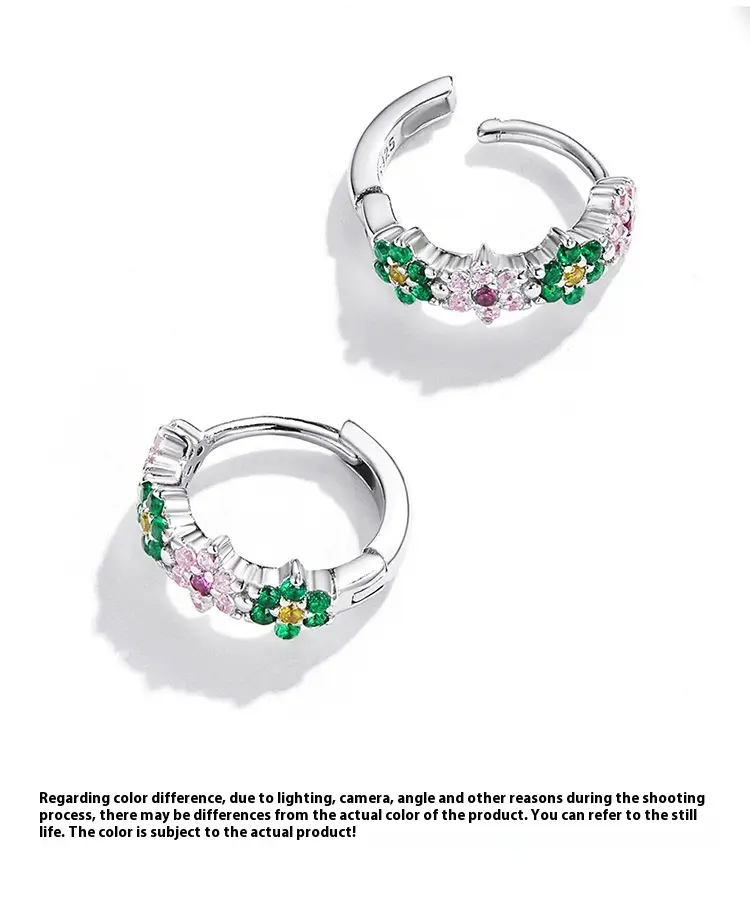 Sterling Silver Exquisite Flower S925 Earrings