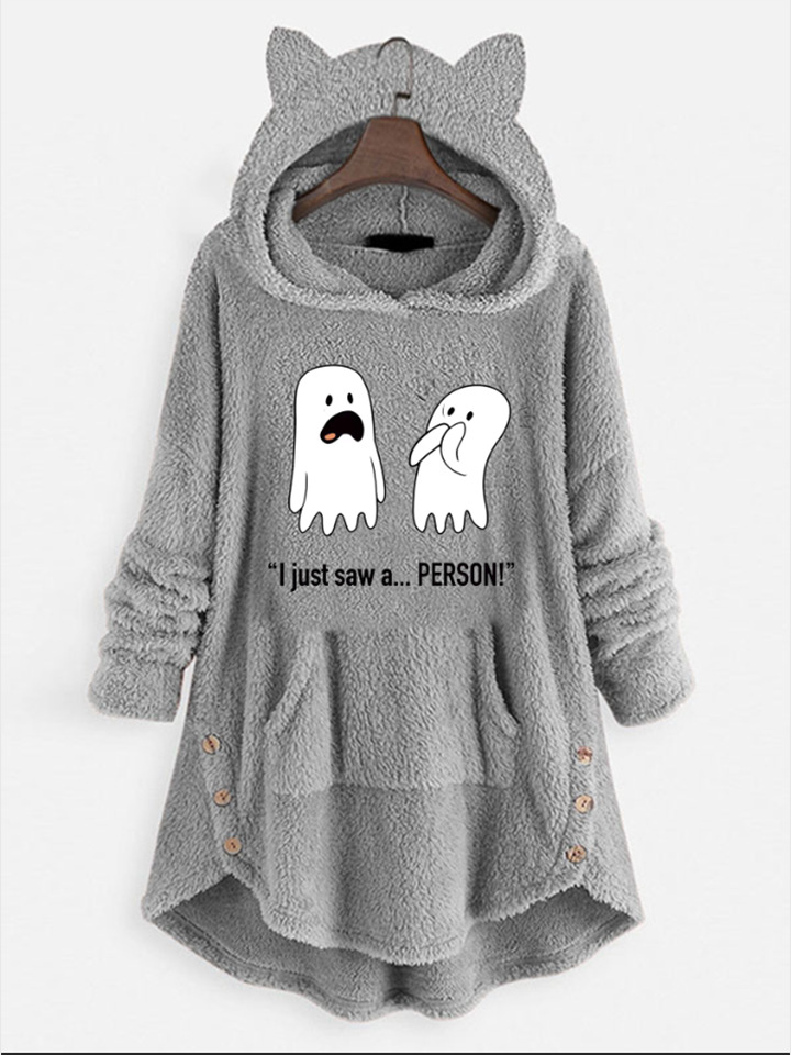 Women's Hooded Long-sleeved Double-sided  Coat Sweater