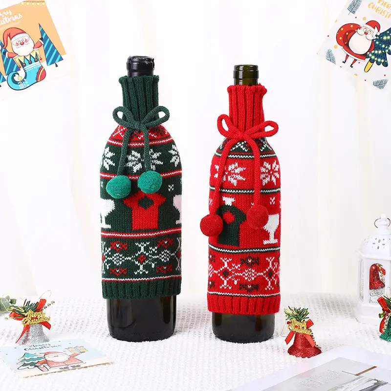 Fur Ball Wine Gift Box Wool Knitted Decorations