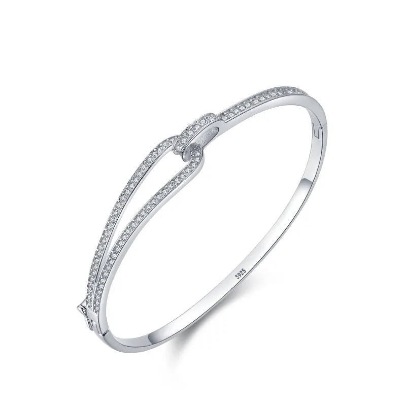 S925 Sterling Silver Bracelet Diamond Geometric Bracelet - 16Cm