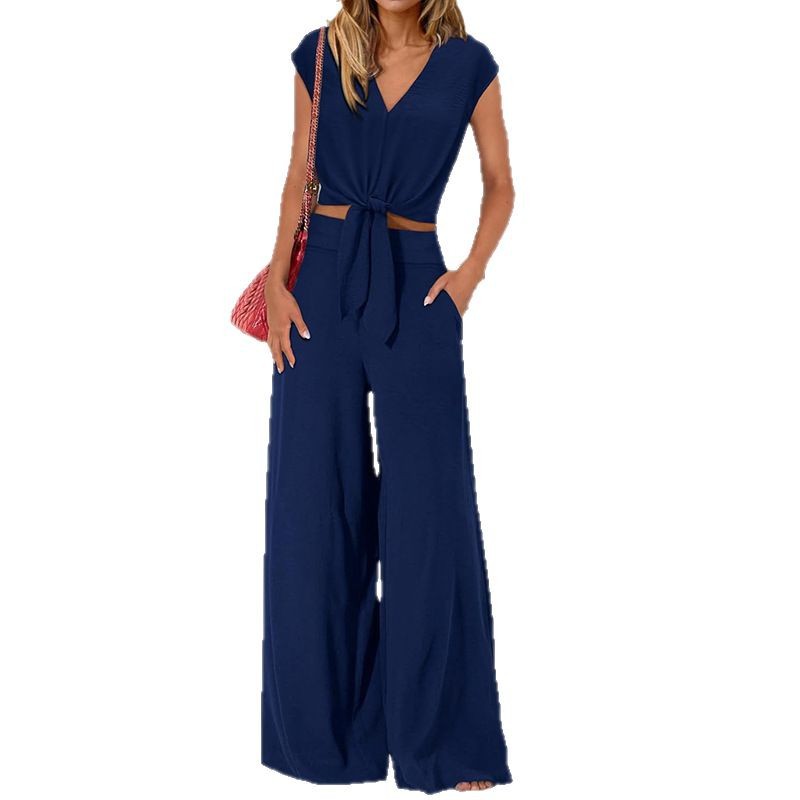 High Waist Slim-fit Wide-legged Pants Suit - Image 4