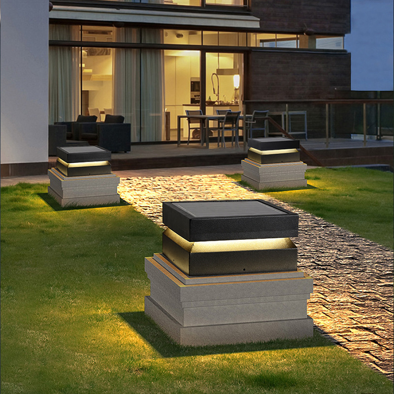 Outdoor Courtyard Waterproof Solar Minimalist Post Light — foto 4