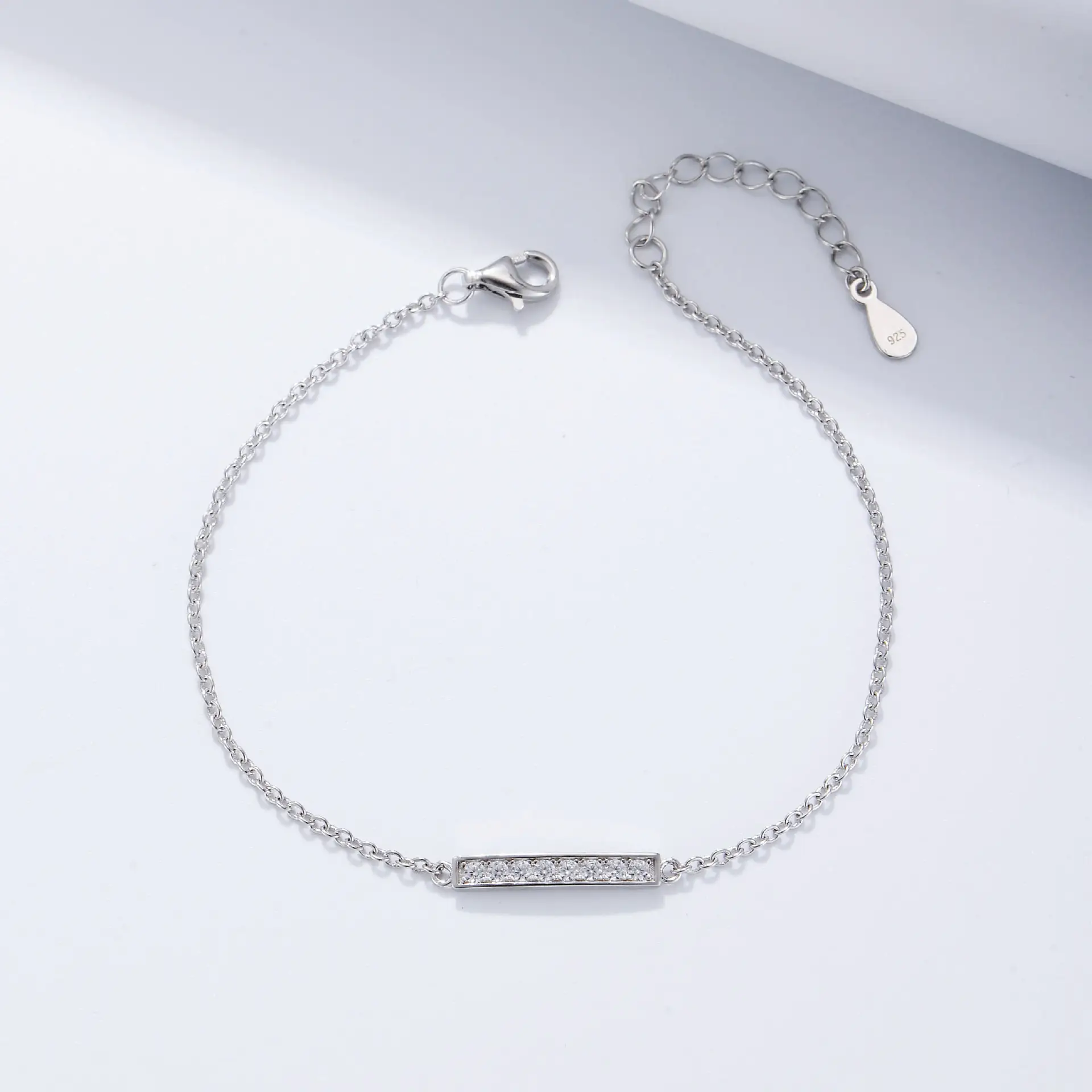 S925 Sterling Silver Simple Diamond Bracelet