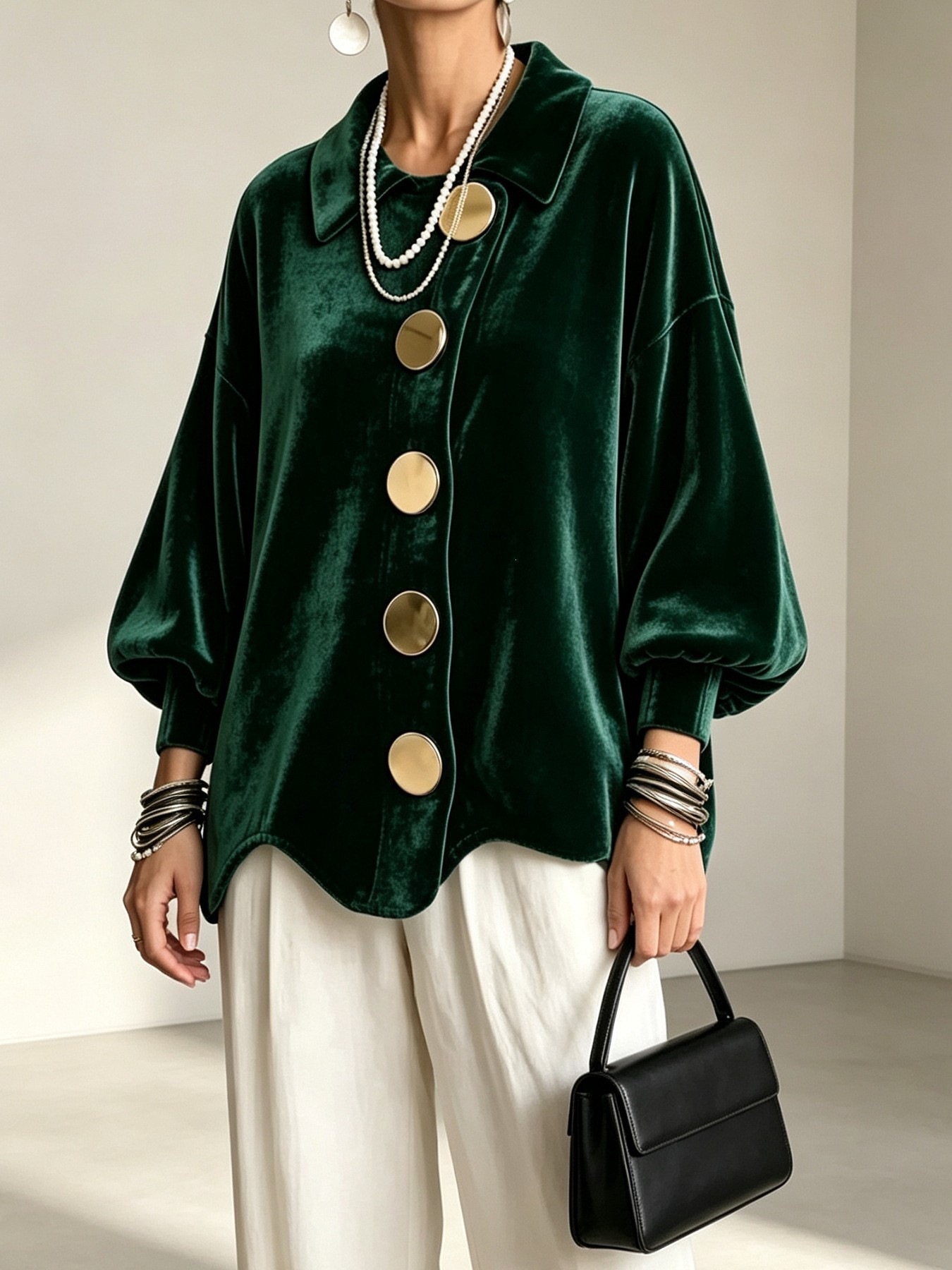 Women's Long-sleeved Lapel Cardigan Jacket for sale on BNS