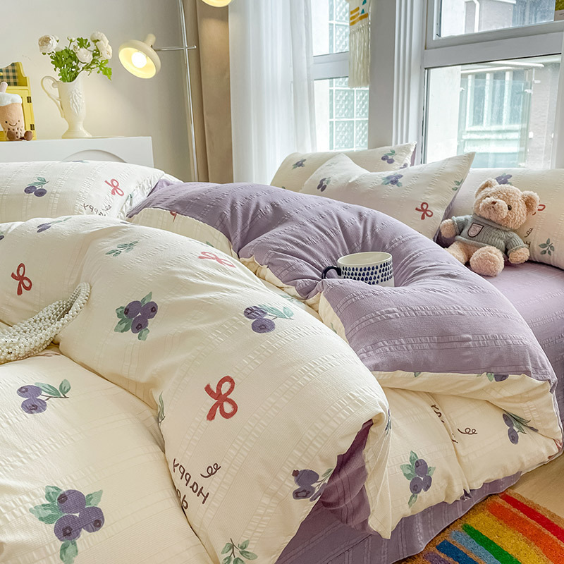 Aerobic Jacquard Cloud Yarn Cotton Four-piece Set Soft Skin-friendly - Image 23