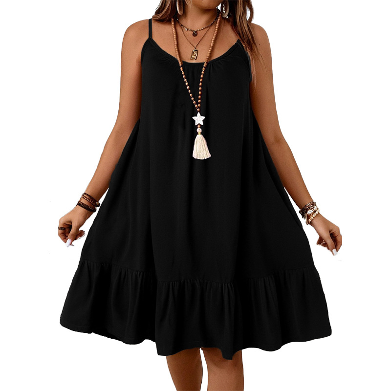 Strapless Solid-color Elegant Vacation-style Dress 2