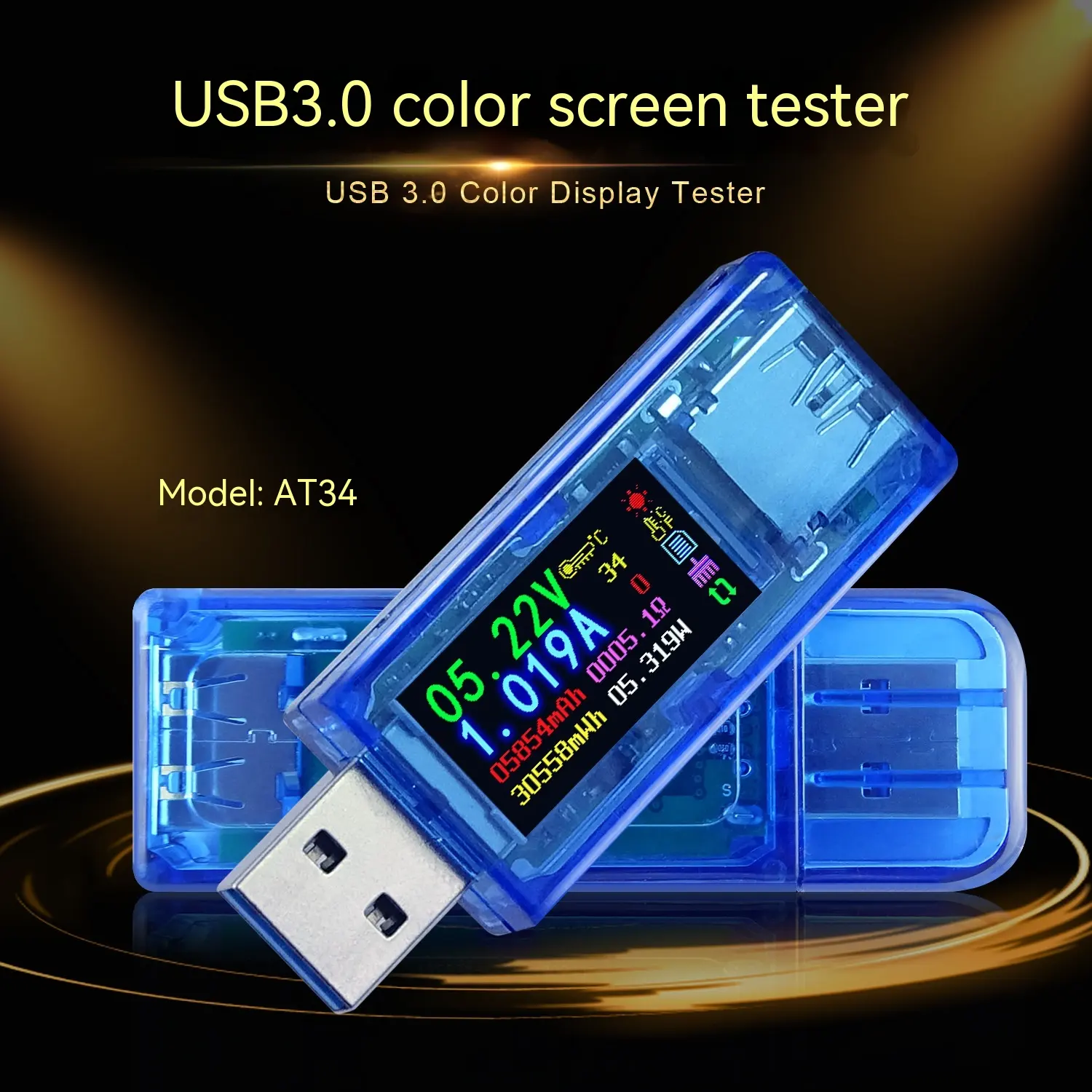 AT34 Digital Voltmeter USB Charger Detection Instrument
