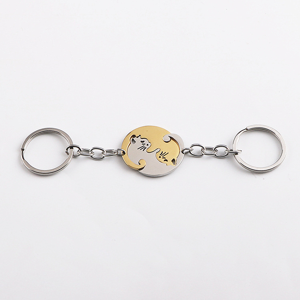 Golden, Round Key Chain Set