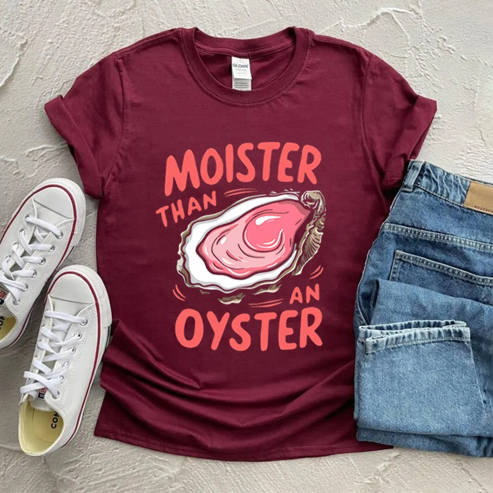 Women's Oyster Funny Pattern Vintage Printed Top - Wine