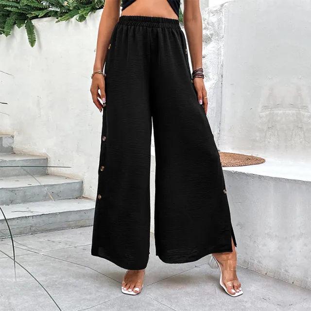 Fashion High Waist Wide Leg Pants For Women Black - Shop at LoveMi