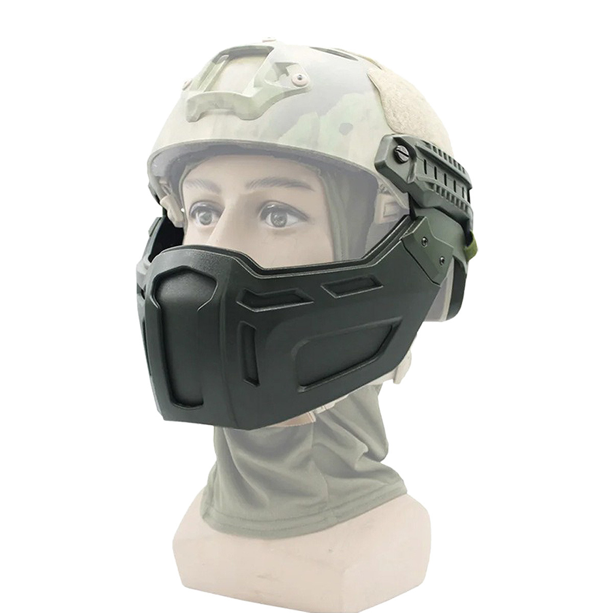 Tactical Helmet Half Face Mask Outdoor Tactics Folding 8