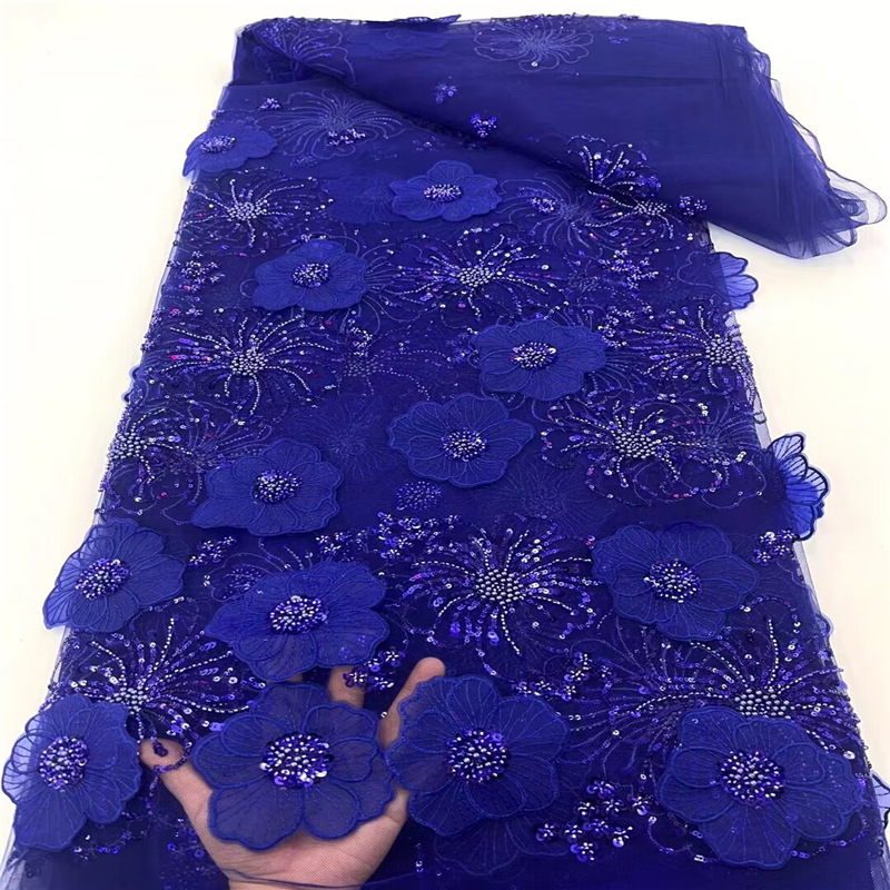 Three-dimensional Embroidered Mesh Fabric Sequin Bead Tube Embroidery - Image 2